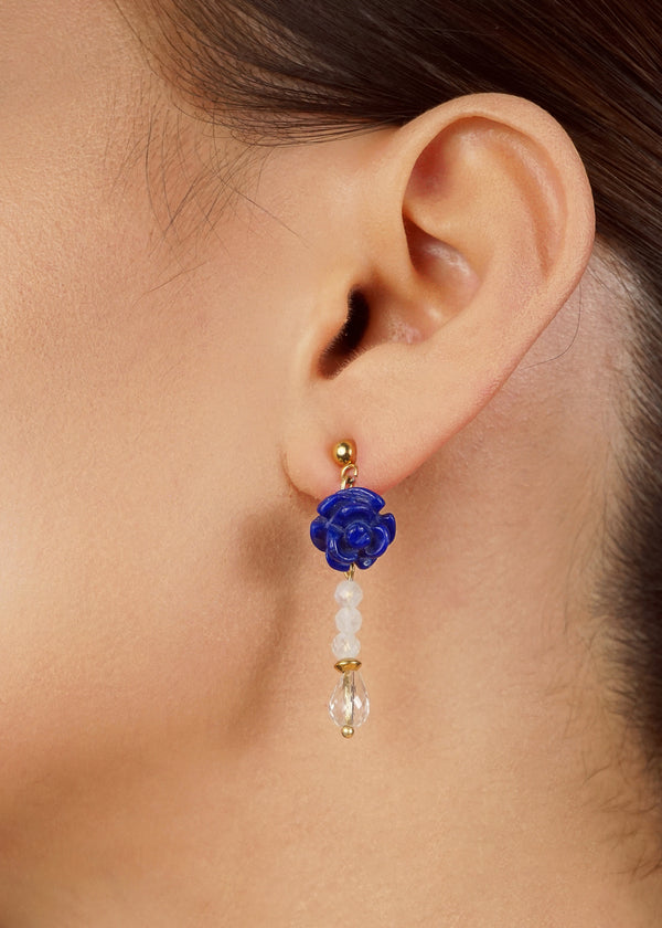 Lapis Lazuli Flower, Rainbow Moonstone, and Clear Quartz - Gaea | Crystal Jewelry & Gemstones (Manila, Philippines)