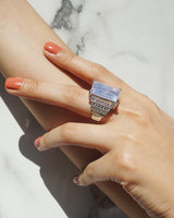 Gem-Grade Lilac Milky Amethyst with Ruby, Sapphire, and Cubic Zirconia - Gaea