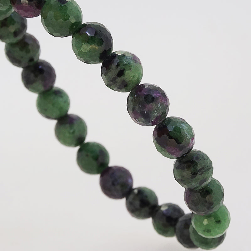 Ruby Zoisite Faceted 8mm - Gaea