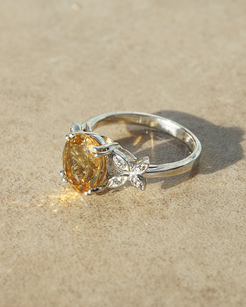 Gem-Grade Citrine Oval with White Topaz - Gaea