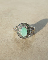 AA-Grade Emerald with Green and Champagne Diamonds - Gaea