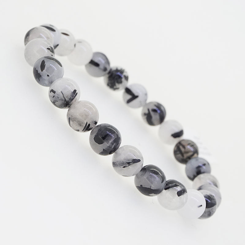 Black Tourmalinated Quartz 8mm - Gaea | Crystal Jewelry & Gemstones (Manila, Philippines)