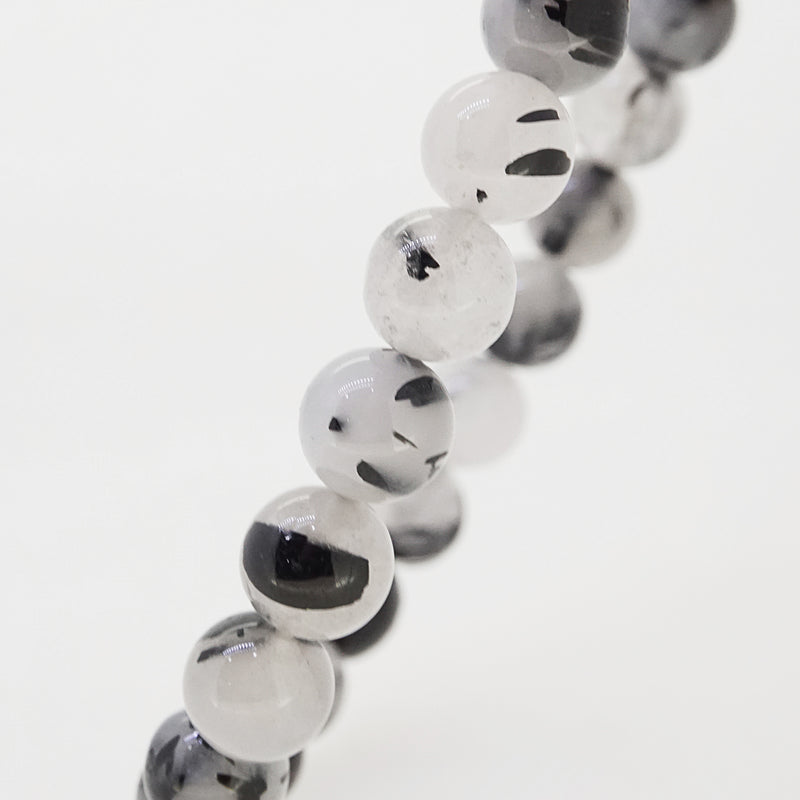 Black Tourmalinated Quartz 8mm - Gaea | Crystal Jewelry & Gemstones (Manila, Philippines)