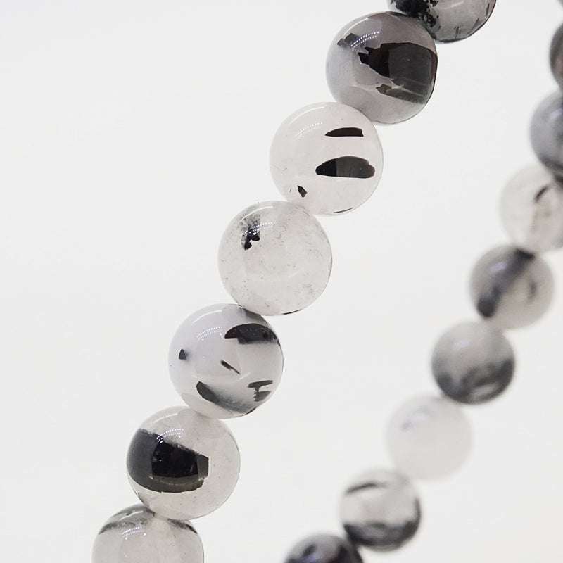 Black Tourmalinated Quartz 8mm - Gaea | Crystal Jewelry & Gemstones (Manila, Philippines)