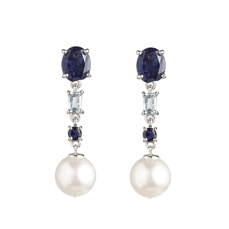 Freshwater Pearl with Iolite and Aquamarine - Gaea | Crystal Jewelry & Gemstones (Manila, Philippines)
