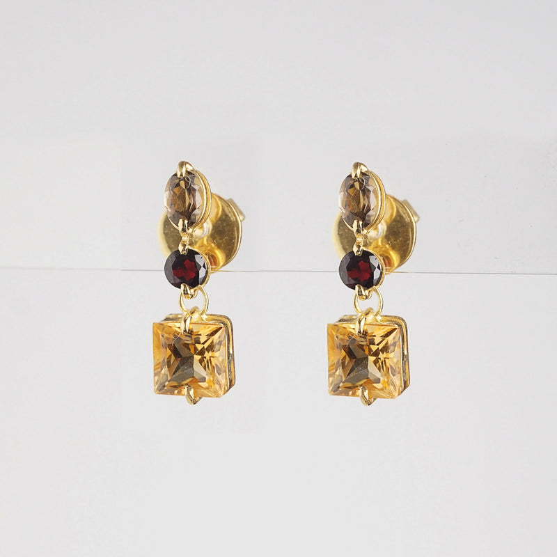 Citrine with Smoky Quartz and Garnet - Gaea | Crystal Jewelry & Gemstones (Manila, Philippines)