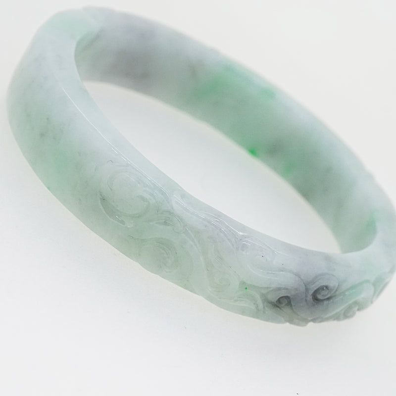 A-Grade Burma Jade Carved Bangle - Gaea | Crystal Jewelry & Gemstones (Manila, Philippines)