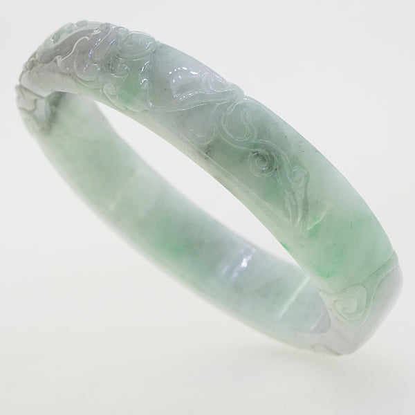 A-Grade Burma Jade Carved Bangle - Gaea | Crystal Jewelry & Gemstones (Manila, Philippines)