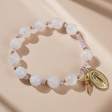 Rainbow Moonstone and Lavender Amethyst Rosary Bracelet 10mm - Gaea | Crystal Jewelry & Gemstones (Manila, Philippines)