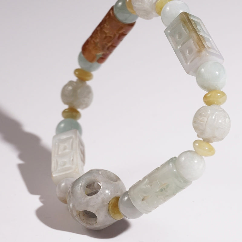 Burma Jade with Carved Balls and Barrels - Gaea