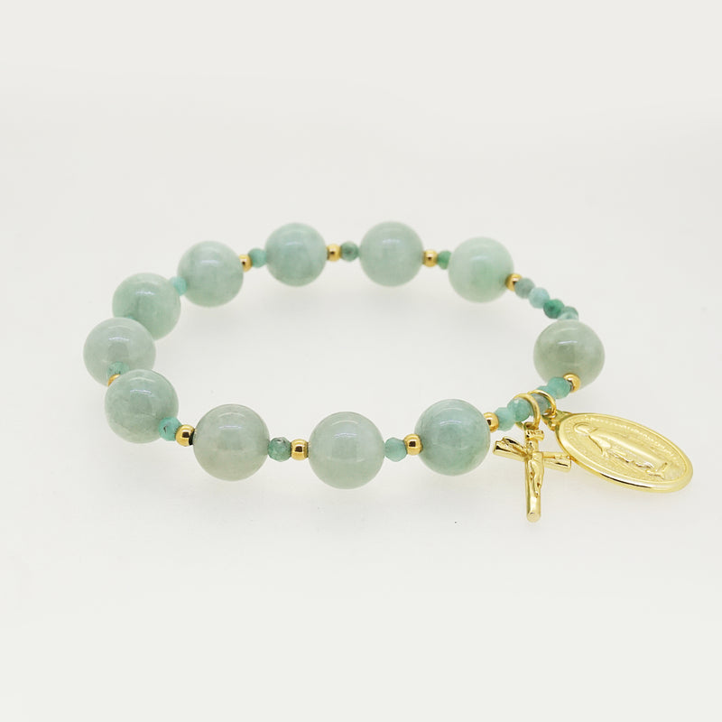 Jade and Emerald Rosary Bracelet 10mm - Gaea | Crystal Jewelry & Gemstones (Manila, Philippines)