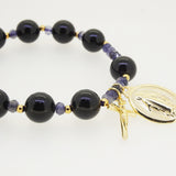 Black Onyx and Iolite Rosary Bracelet 10mm - Gaea | Crystal Jewelry & Gemstones (Manila, Philippines)