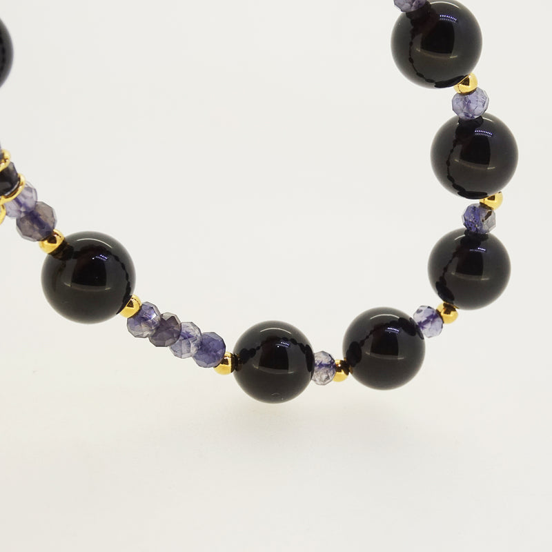 Black Onyx and Iolite Rosary Bracelet 10mm - Gaea | Crystal Jewelry & Gemstones (Manila, Philippines)