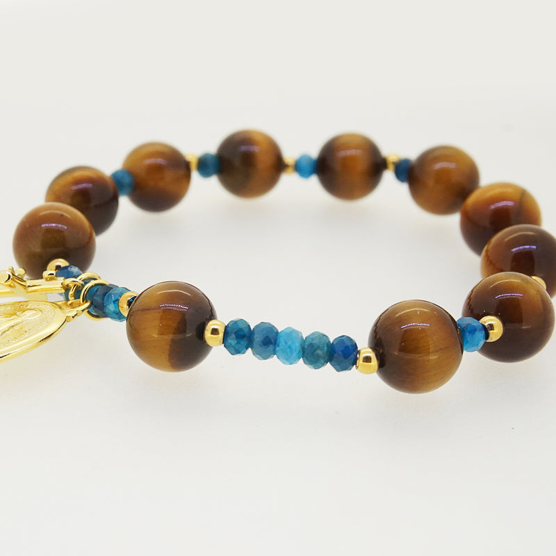 Tiger Eye and Madagascar Apatite Rosary Bracelet 10mm - Gaea | Crystal Jewelry & Gemstones (Manila, Philippines)