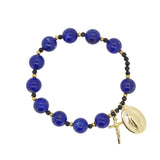 Lapis Lazuli and Black Tourmaline Rosary Bracelet 10mm - Gaea | Crystal Jewelry & Gemstones (Manila, Philippines)