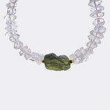 Raw Moldavite with Herkimer Diamond - Gaea | Crystal Jewelry & Gemstones (Manila, Philippines)