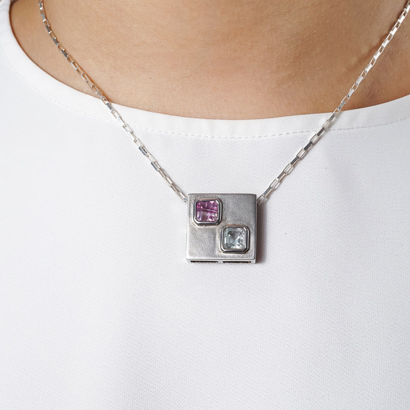 Blue Topaz with Fluorite Square - Gaea | Crystal Jewelry & Gemstones (Manila, Philippines)