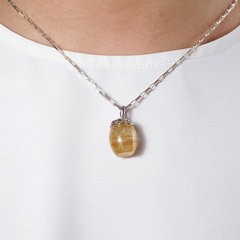 A-Grade Golden Rutilated Quartz Cylinder - Gaea | Crystal Jewelry & Gemstones (Manila, Philippines)