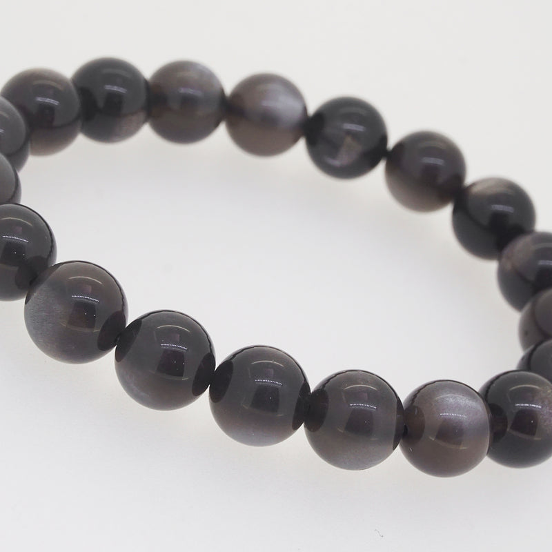 Peach Moonstone With Black Obsidian And Golden Hematite Bracelet– Imeora