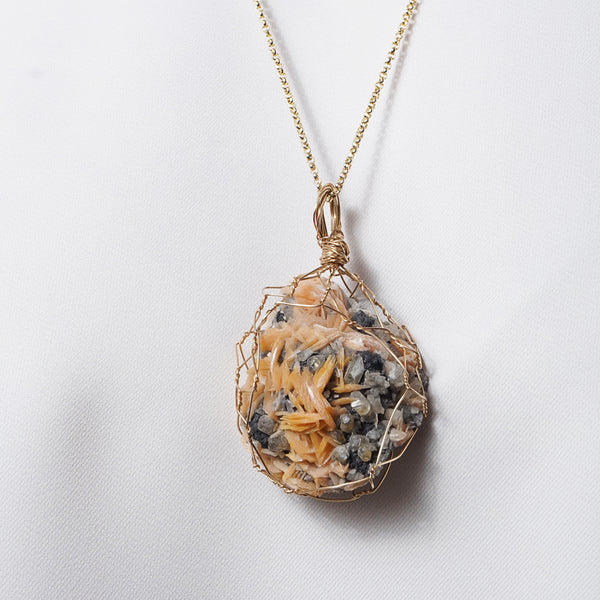 Barite on Cerussite (L) - Gaea | Crystal Jewelry & Gemstones (Manila, Philippines)