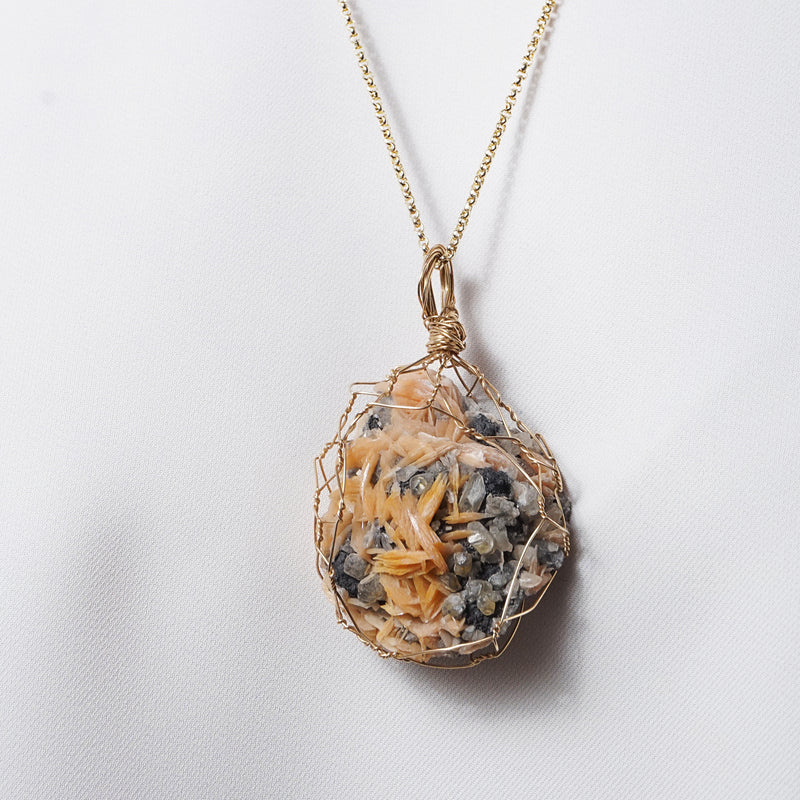 Barite on Cerussite (L) - Gaea | Crystal Jewelry & Gemstones (Manila, Philippines)
