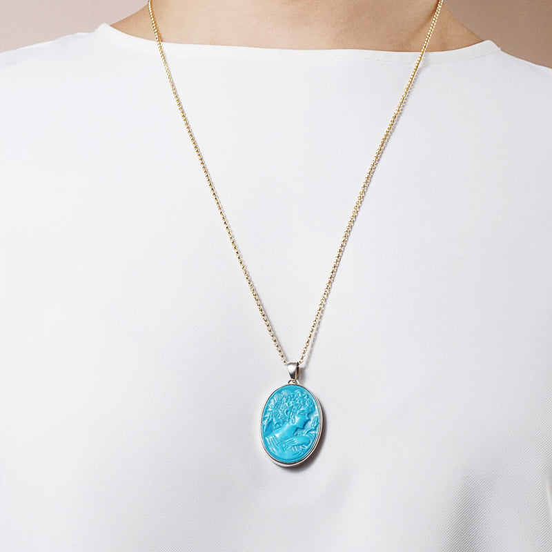 Sleeping Beauty Turquoise Cameo - Gaea | Crystal Jewelry & Gemstones (Manila, Philippines)