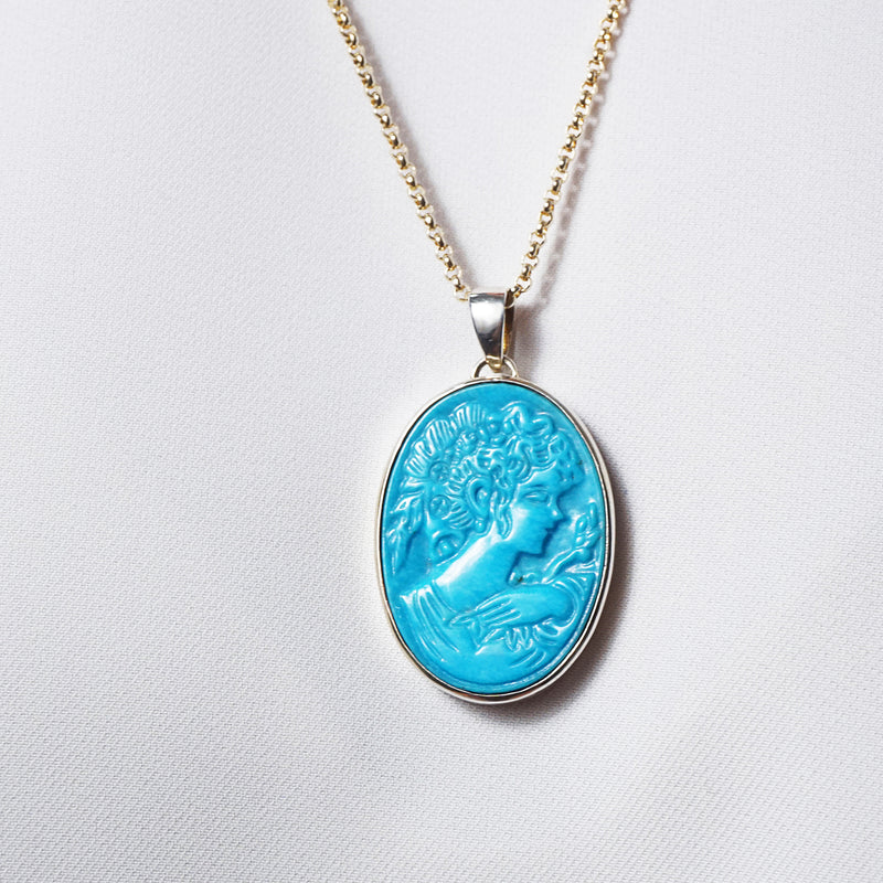 Sleeping Beauty Turquoise Cameo - Gaea | Crystal Jewelry & Gemstones (Manila, Philippines)