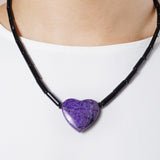 Sugilite Heart with Black Agate - Gaea | Crystal Jewelry & Gemstones (Manila, Philippines)