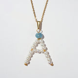 Les Initiales - Personalized Initial Necklace in Freshwater Pearl - Gaea