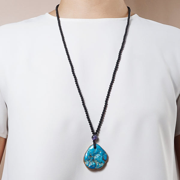 Turquoise with Black Tourmaline - Gaea | Crystal Jewelry & Gemstones (Manila, Philippines)