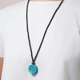 Carved Turquoise with Black Tourmaline - Gaea | Crystal Jewelry & Gemstones (Manila, Philippines)