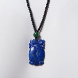 Carved Lapis Lazuli with Canadian Jade and Black Tourmaline - Gaea | Crystal Jewelry & Gemstones (Manila, Philippines)