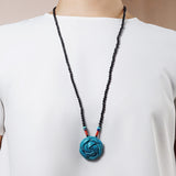 Carved Blue Howlite with Coral, Lapis Lazuli and Black Tourmaline - Gaea | Crystal Jewelry & Gemstones (Manila, Philippines)