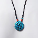 Carved Blue Howlite with Coral, Lapis Lazuli and Black Tourmaline - Gaea | Crystal Jewelry & Gemstones (Manila, Philippines)