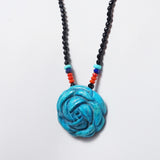 Carved Blue Howlite with Coral, Lapis Lazuli and Black Tourmaline - Gaea | Crystal Jewelry & Gemstones (Manila, Philippines)