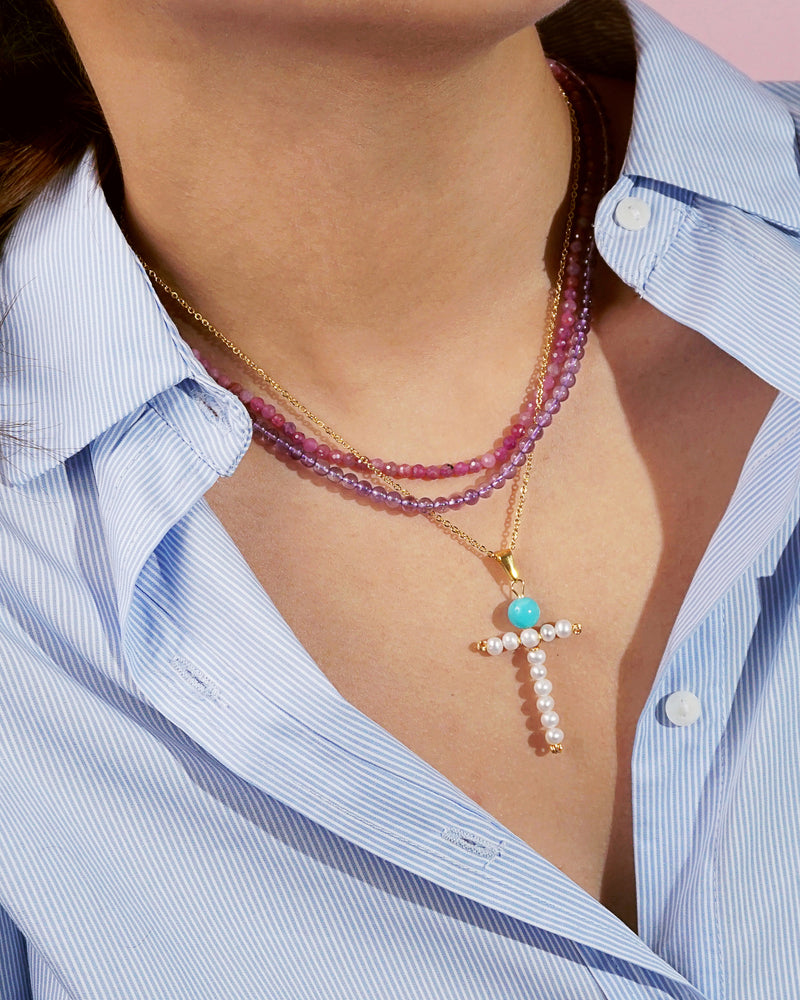 Les Initiales - Personalized Initial Necklace in Freshwater Pearl - Gaea