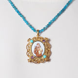 St. Anthony Enamel with A-Grade Amethyst and Turquoise Medallion - Gaea | Crystal Jewelry & Gemstones (Manila, Philippines)