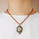 St. Joseph Enamel with A-Grade Citrine and Iolite Medallion - Gaea | Crystal Jewelry & Gemstones (Manila, Philippines)