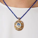 St. Michael The Archangel Enamel with A-Grade White Moonstone Medallion - Gaea | Crystal Jewelry & Gemstones (Manila, Philippines)