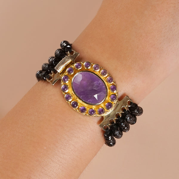 Black Spinel Multistrand with Amethyst Clasp - Gaea | Crystal Jewelry & Gemstones (Manila, Philippines)