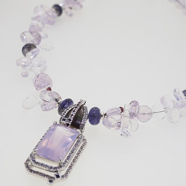 Gem-Grade Lilac Milky Amethyst, Iolite, Garnet, and Ruby - Gaea