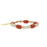 Japanese Red Coral Barrel and Burma Jade (For Baby) - Gaea