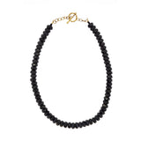 Black Spinel Faceted Rondelle - Gaea