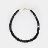 Black Spinel Faceted Rondelle - Gaea