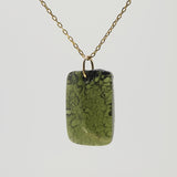 Rough and Polished Moldavite Cabochon in 14K Gold (H) - Gaea