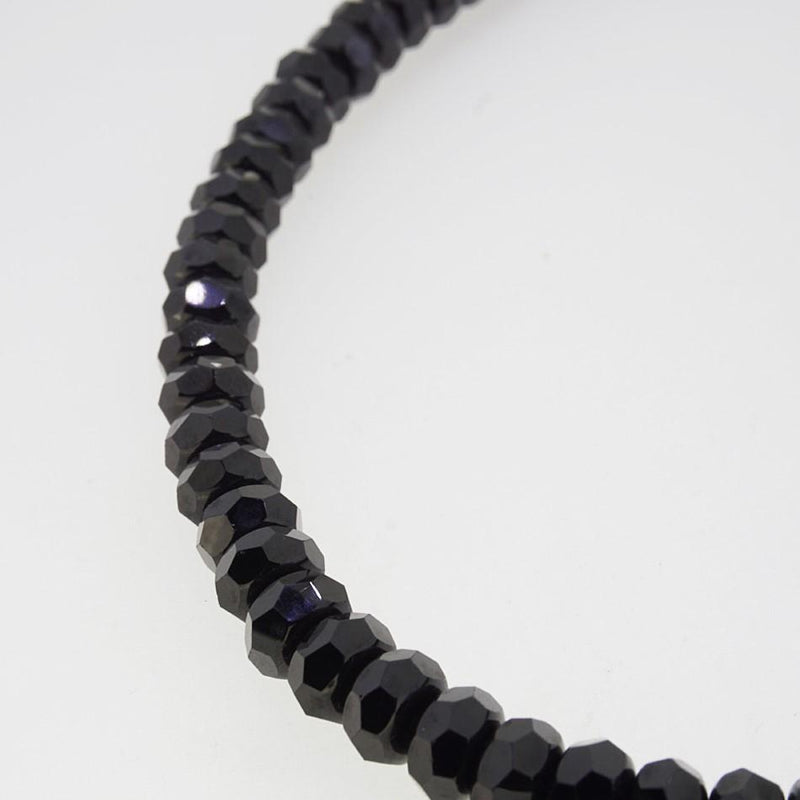 Black Spinel Faceted Rondelle - Gaea