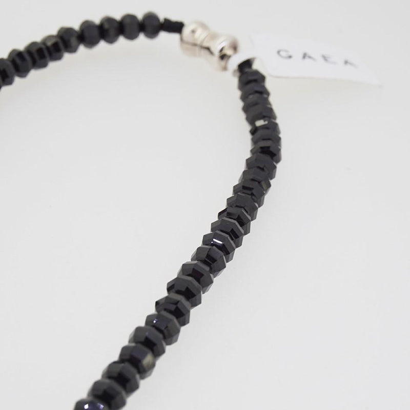 Black Tourmaline Faceted Rondelle - Gaea