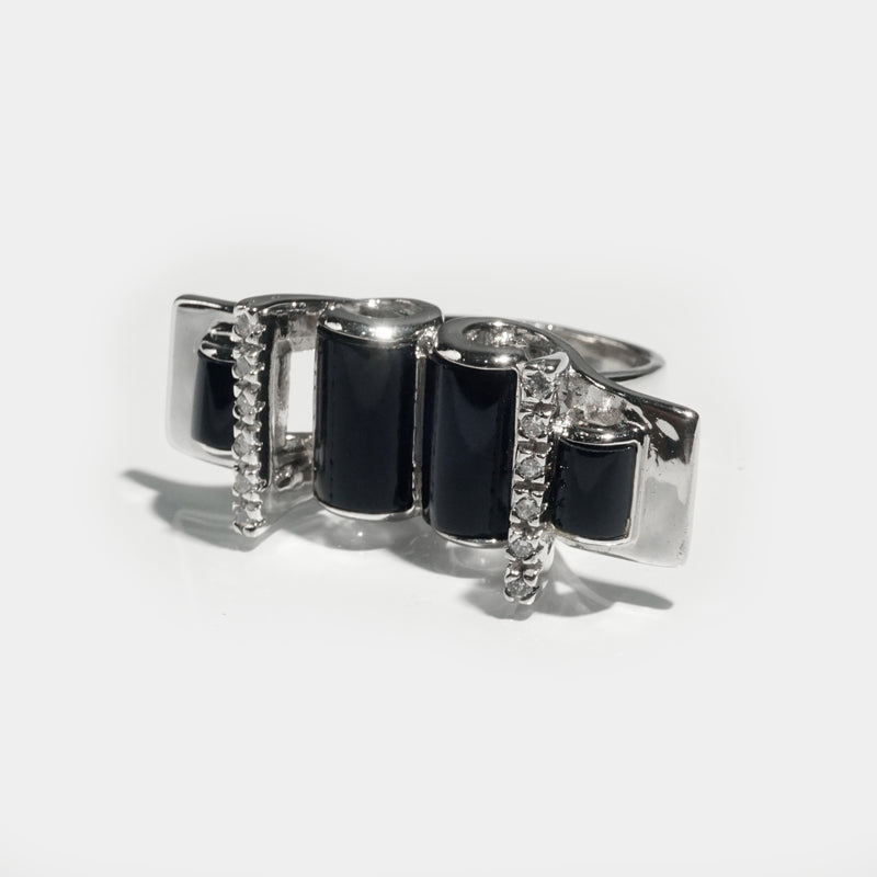 Black Onyx with White Topaz - Gaea