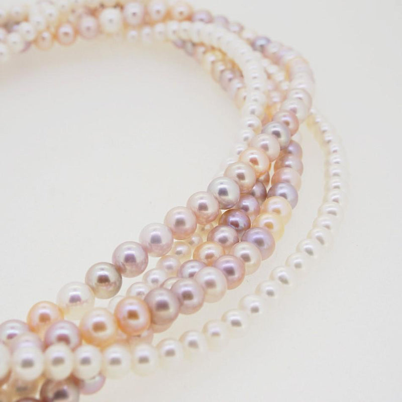 Multi-Strand Champagne and White Freshwater Pearls - Gaea