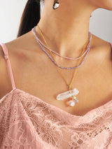 Clear Quartz, Rose Quartz, Gray Moonstone, and Freshwater Pearl - Gaea | Crystal Jewelry & Gemstones (Manila, Philippines)